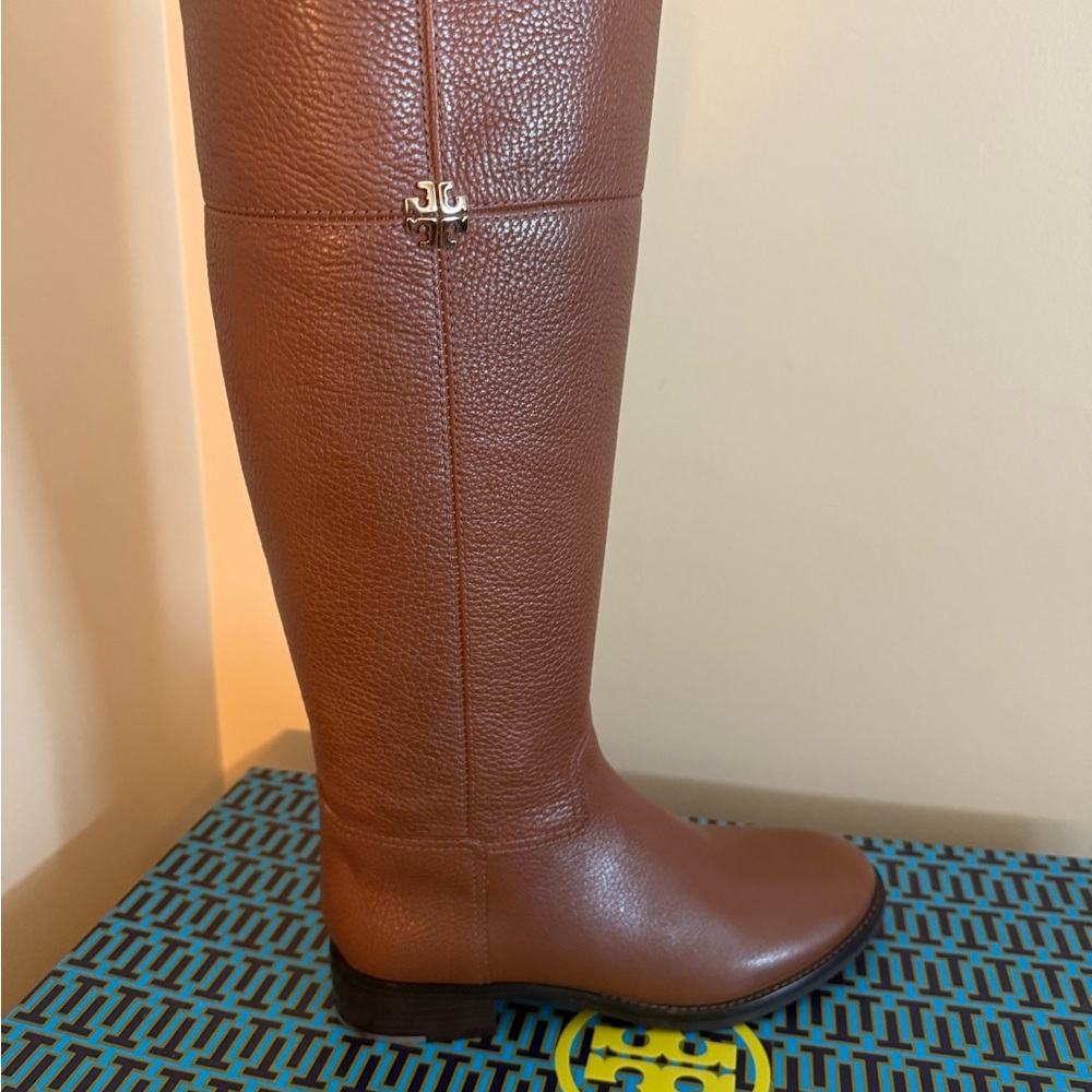 Tory Burch Brown Leather Knee-High Boots